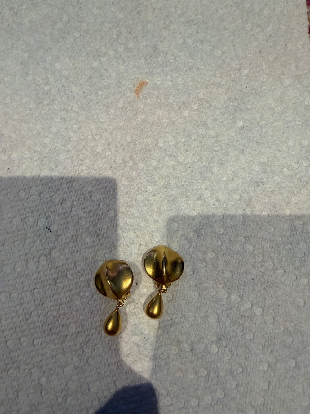 Robert Lee Morris Gold Sculpted Drop Earrings